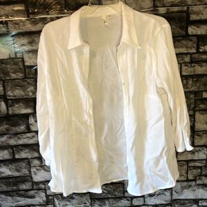 Botton Down Top Size XL Cream Top
